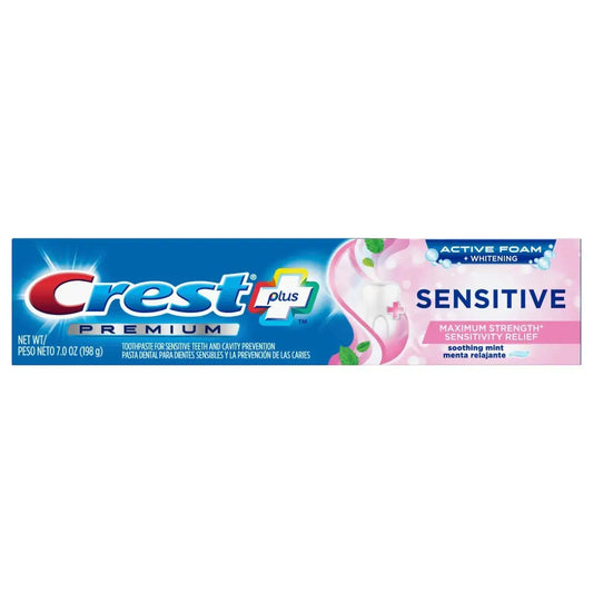 Zubní pasta Crest Premium Plus Sensitive Maximum Strenght Sensivity Relief Soothing Mint 198g